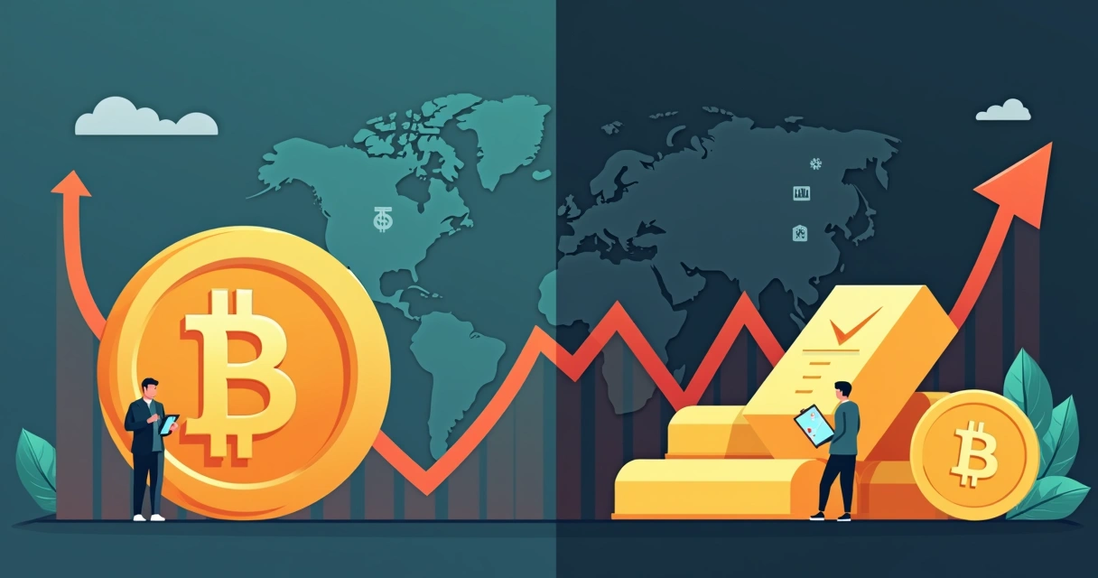Gráfico comparando bitcoin e ouro com bitcoin em mínima histórica 