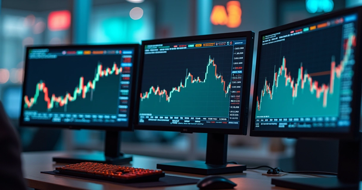 Gráfico mostrando as cotações de Bitcoin, ouro e petróleo 