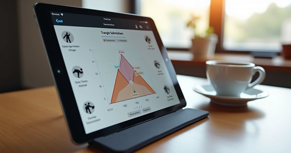 BJJ Notes dashboard showing triangle submissions