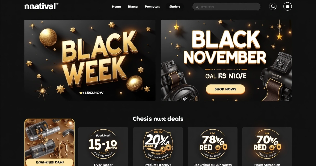 Site promovendo promoções estendidas da Black Friday 