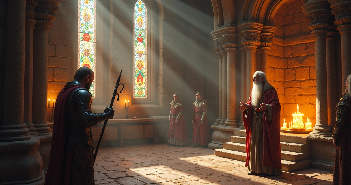 NPC sacerdote oferecendo blessings a jogador Tibia