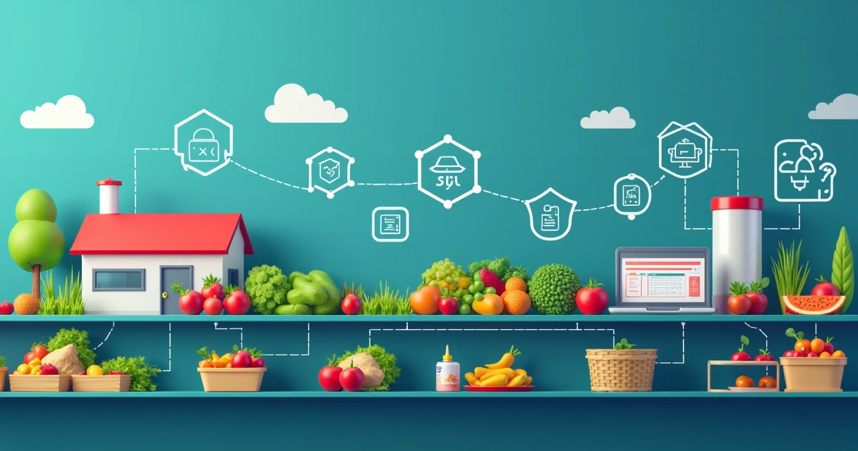Representação digital de rastreamento de alimentos por blockchain 