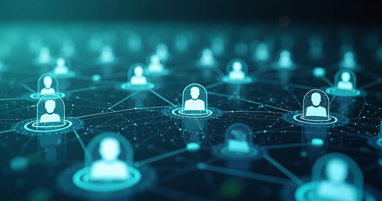 Conceito visual de blockchain com assinaturas digitais conectando vereadores 