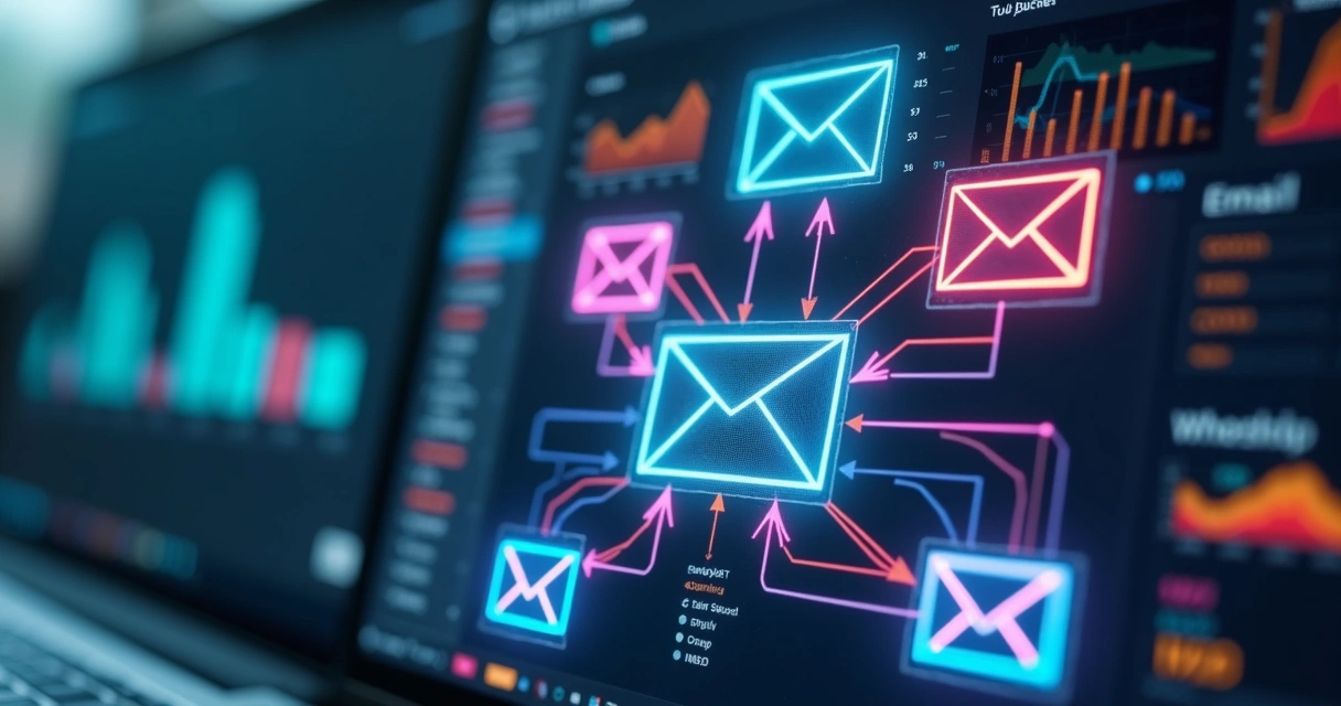 Esquema de automação de envios de e-mail, sms e whatsapp para e-commerce 