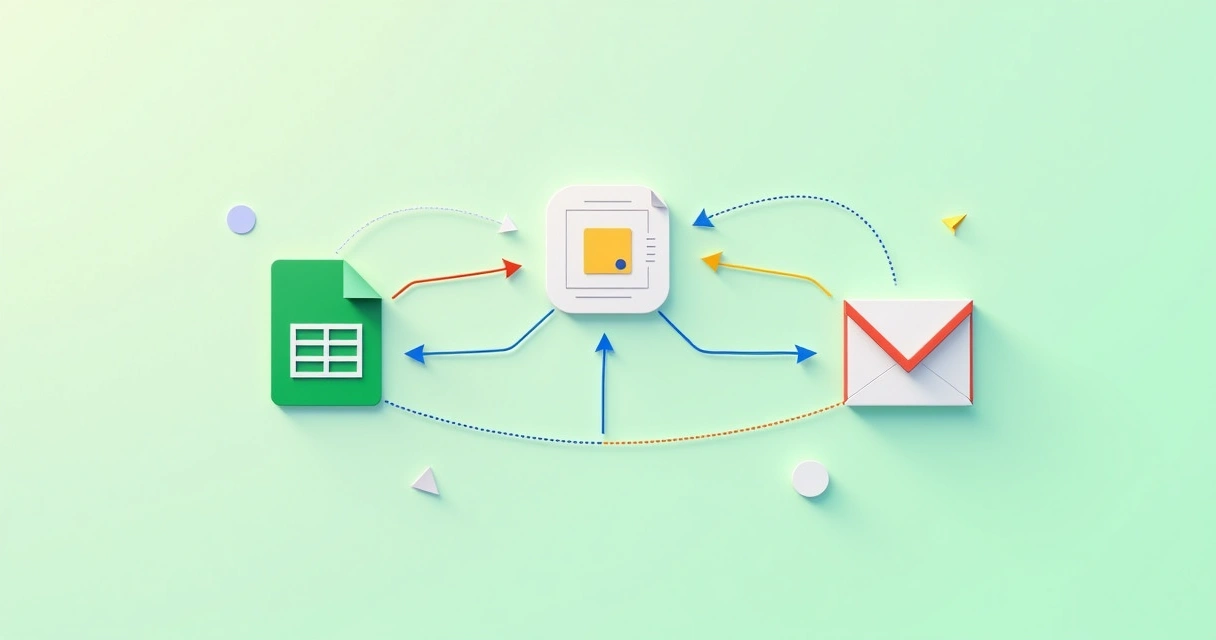 Fluxo simples conectando formulário, planilha e email 