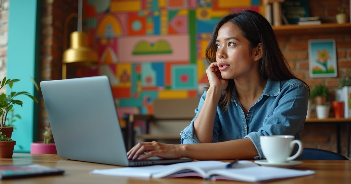 Blog digital sendo criado automaticamente em laptop de empresário local 