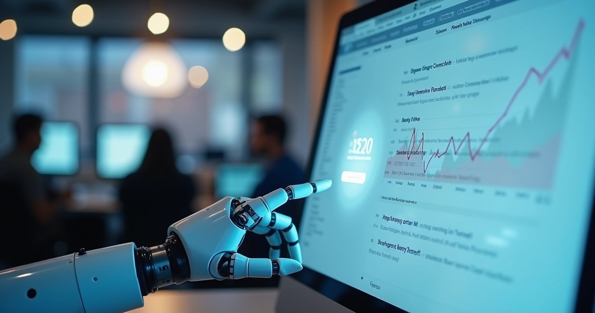 Representação visual de blog automático criado por inteligência artificial 