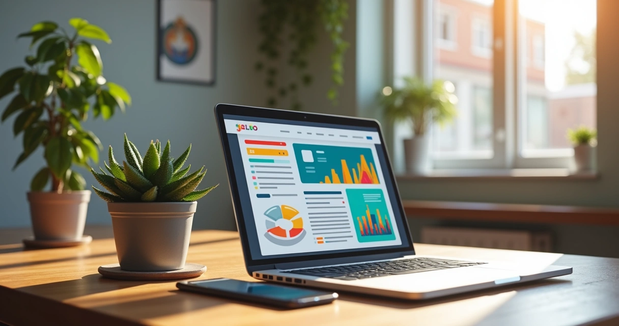 Blog automático criado por IA com gráficos de SEO 