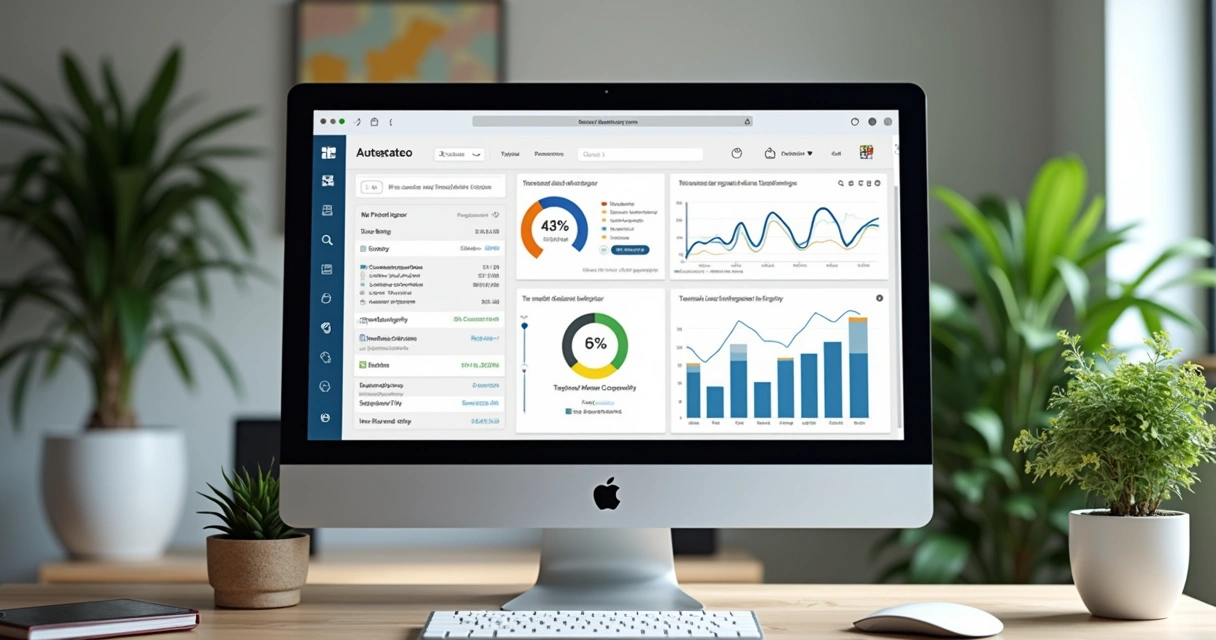 Tela de computador mostrando criação automática de blog para empresa de Santana de Parnaíba 