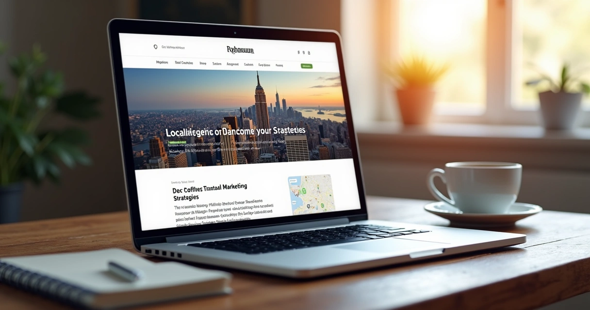 Página de blog mostrando artigos sobre marketing local