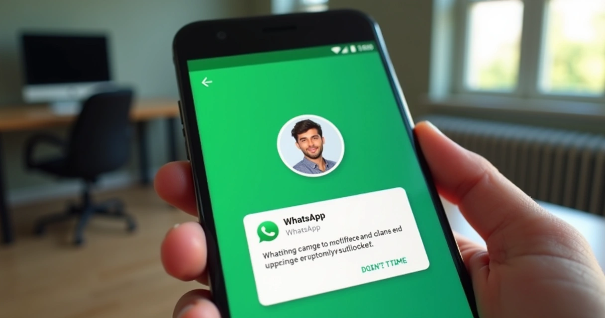 Aviso de bloqueio de captura de tela no WhatsApp em smartphone 