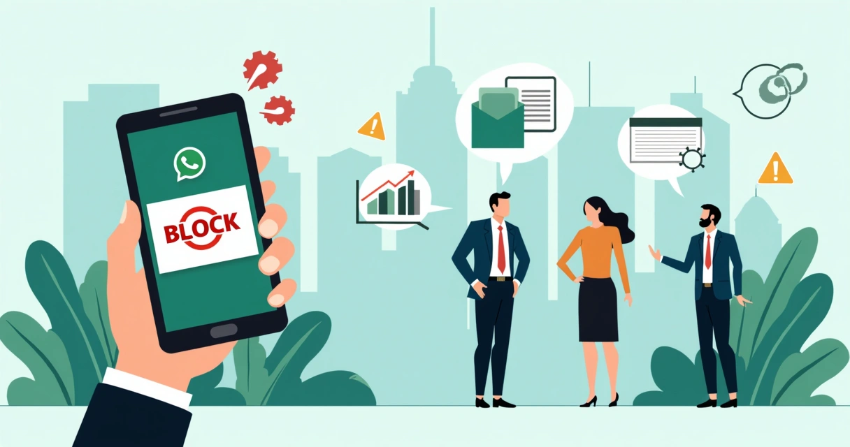 WhatsApp bloqueado exibindo notificação de atentado à política 