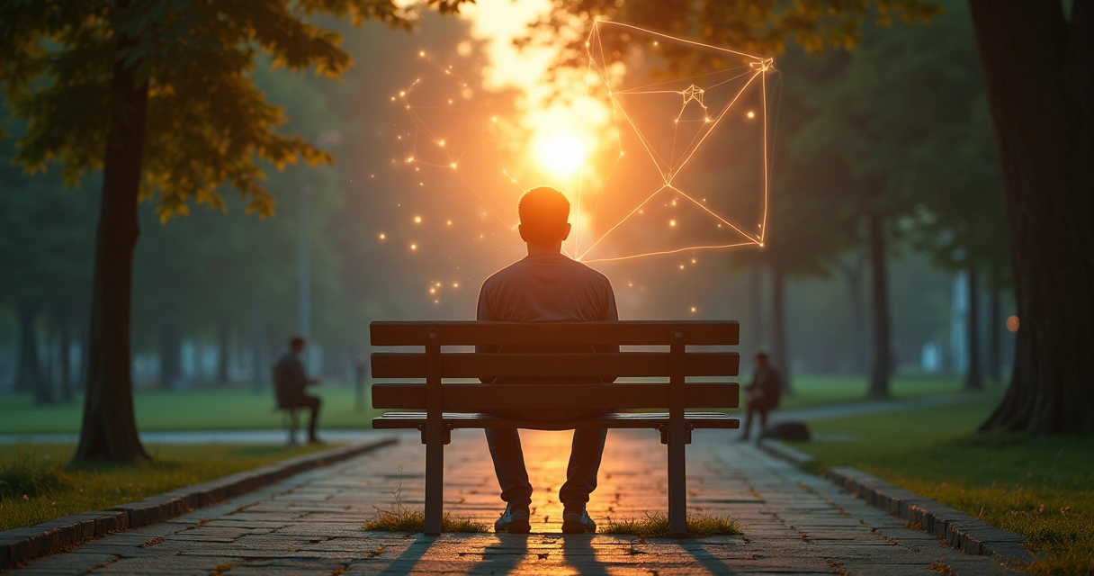 Pessoa em reflexão diante de caminhos bloqueados representando obstáculos emocionais 