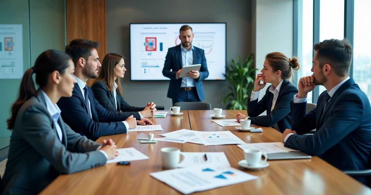 Team in a boardroom facing an ethical business decision