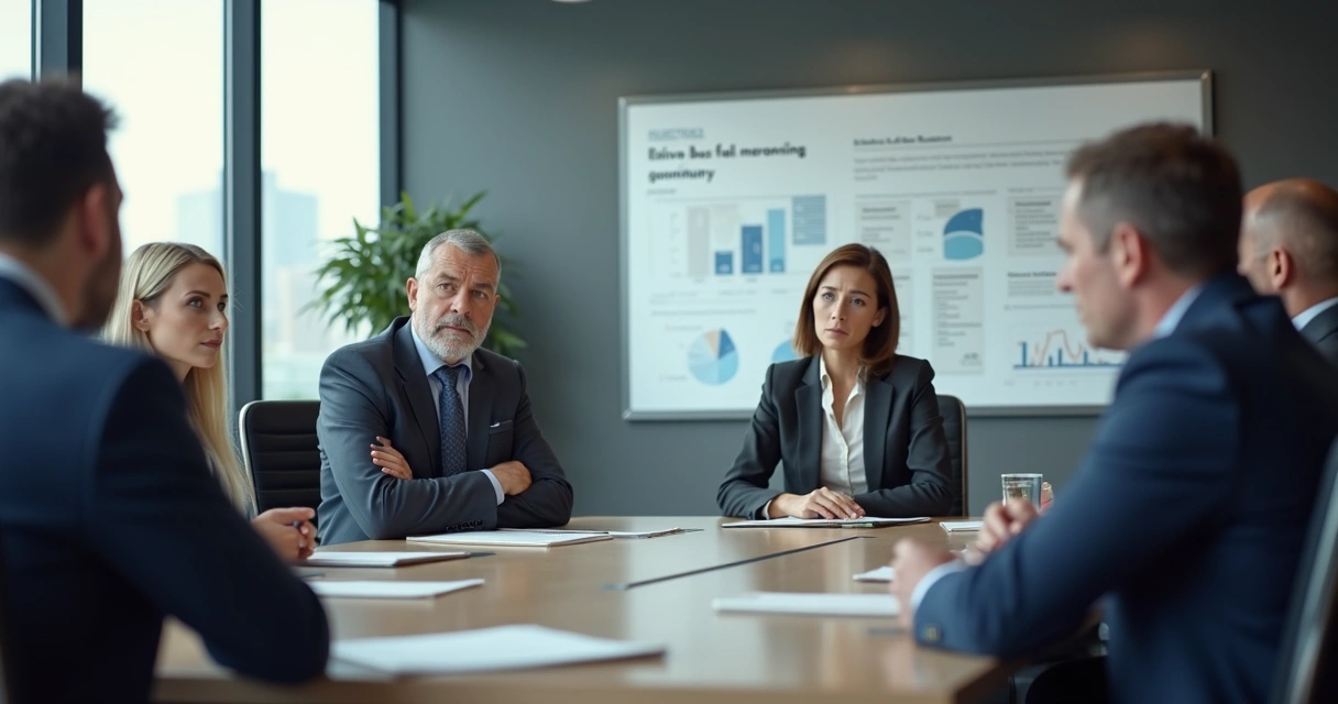 Business meeting with people showing subtle emotional reactions