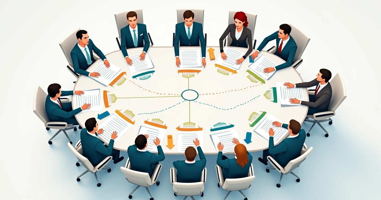 Flow diagram of boardroom conversations
