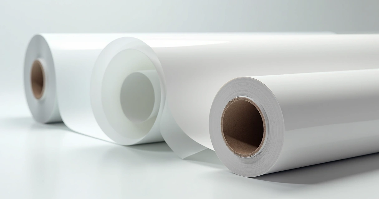 Bobinas de papel fotográfico brilhante em diferentes tamanhos 