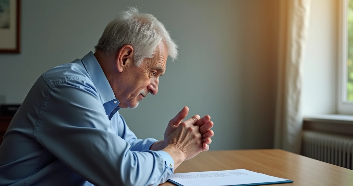 Person in thoughtful posture with subtle physiological cues