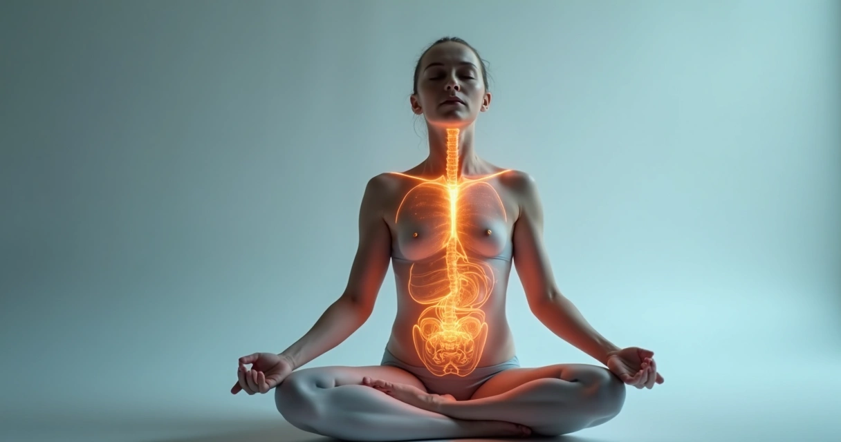A person performing a body scan meditation