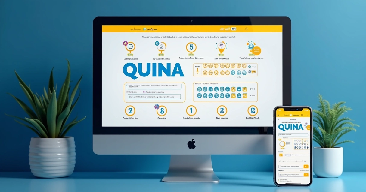 Card com opções de bolões da Quina em tela de computador e smartphone 