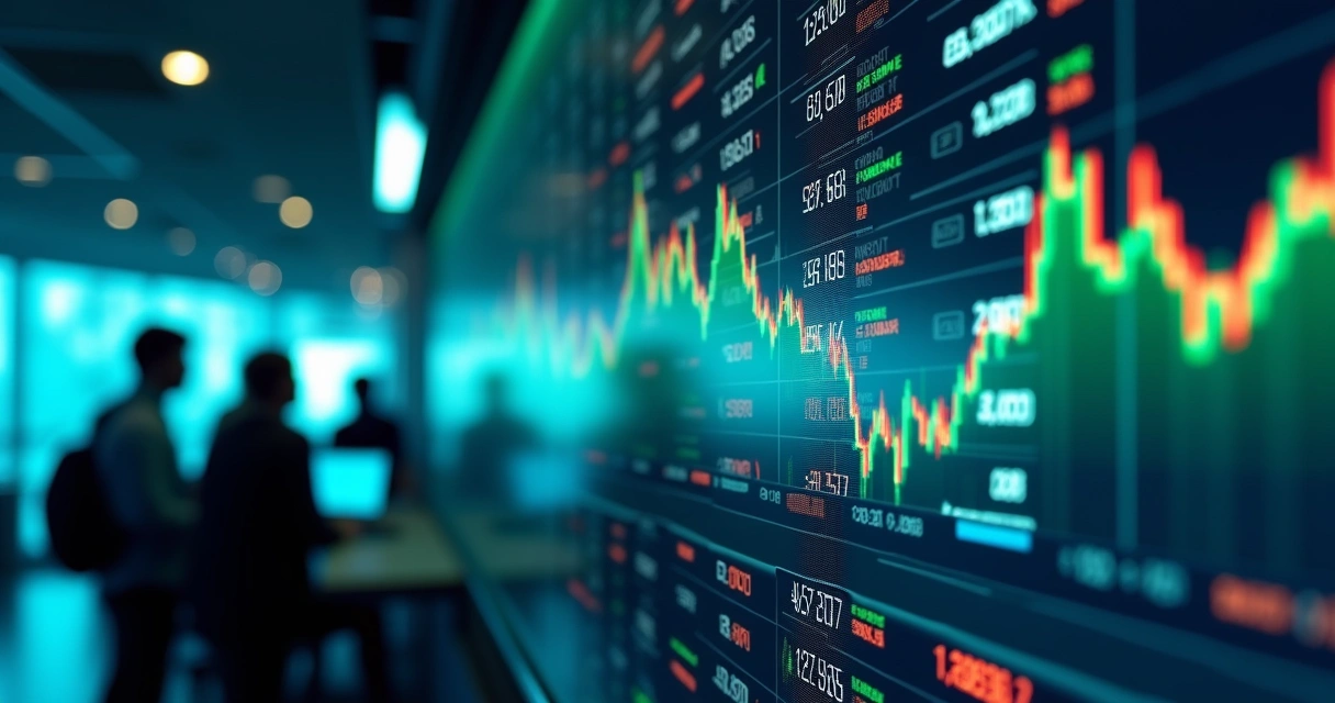 Painel eletrônico mostra gráficos de ações brasileiras subindo