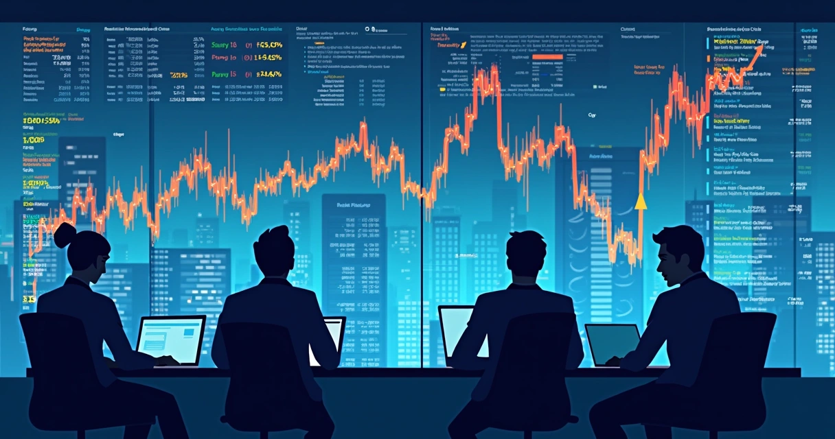Gráficos da bolsa de valores com ações em alta 