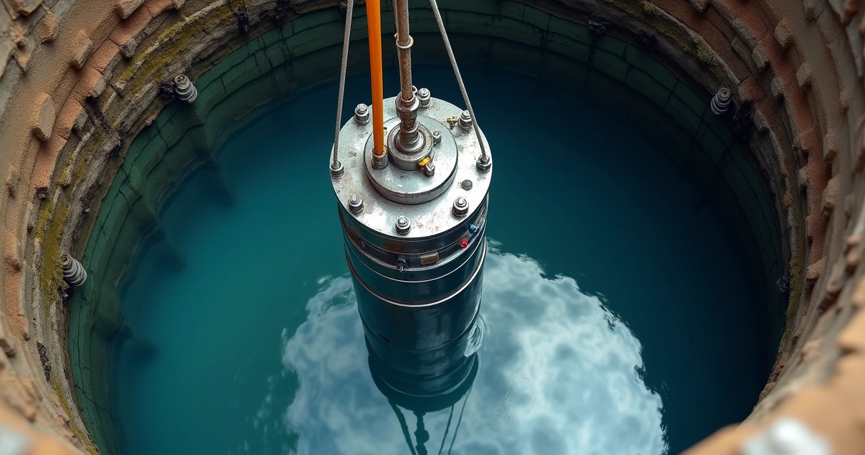 Instalação de bomba submersa em poço de água 