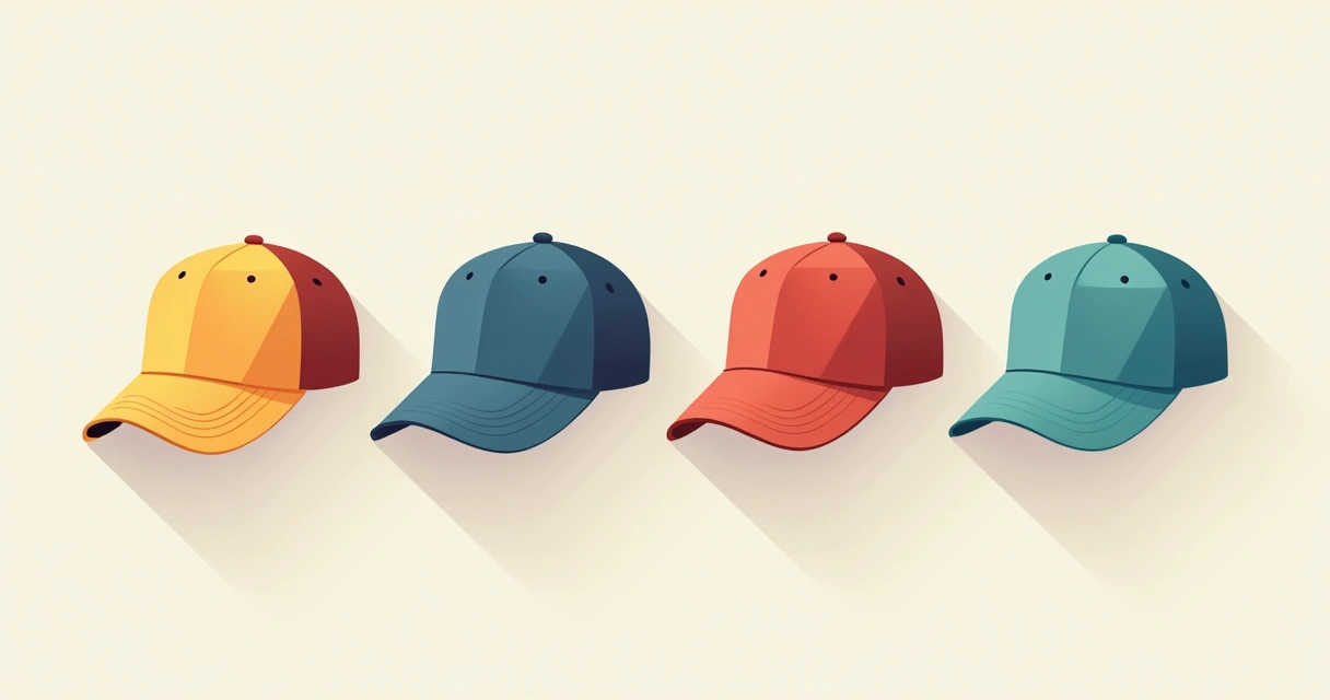 Modelos variados de boné personalizado em cores variadas alinhados em fileira 