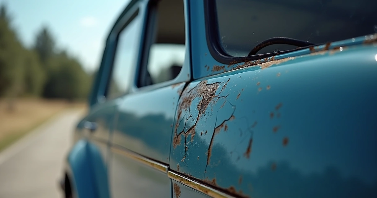 Borracha de porta automotiva ressecada e rachada