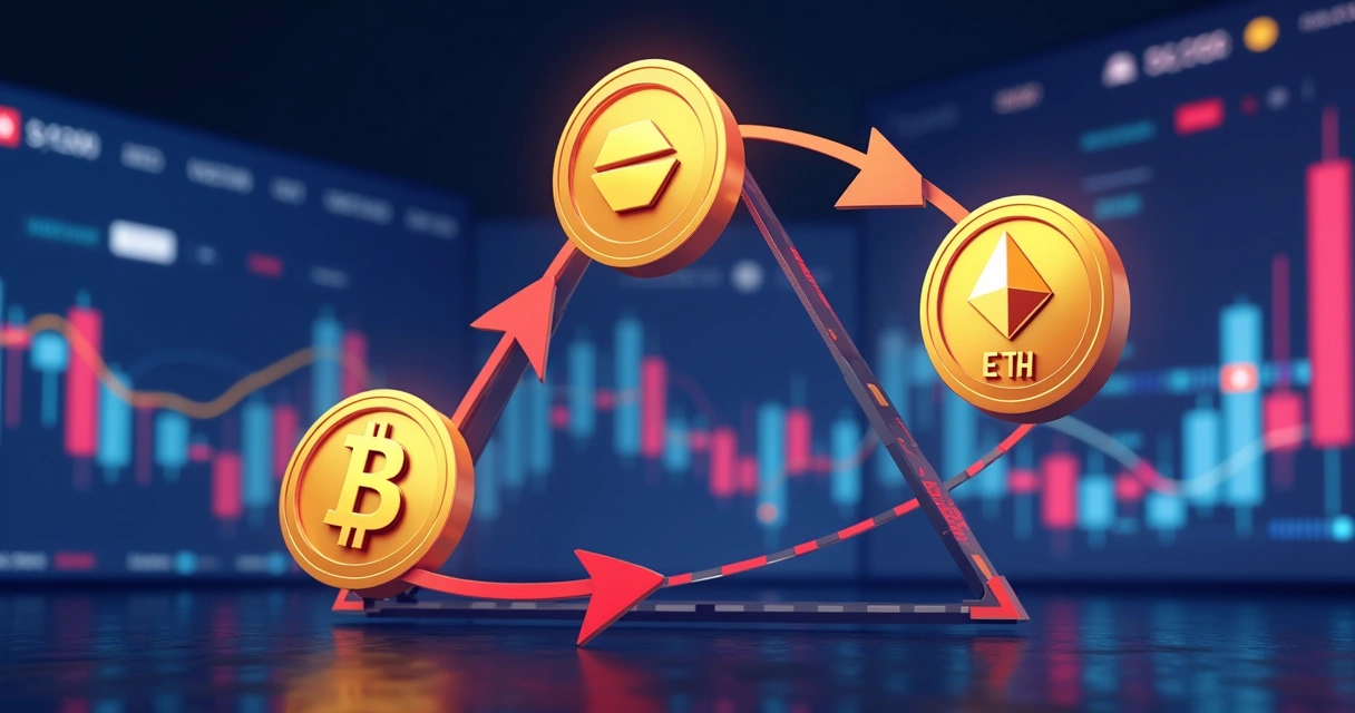 Fluxo do bot de arbitragem triangular com moedas ligadas em triângulo 