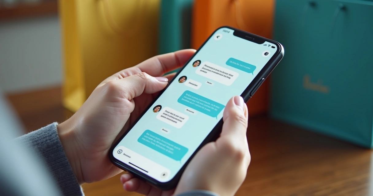 Bot virtual interage com cliente via chat em tela de smartphone 
