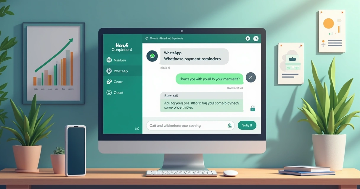 Ilustração de chatbot financeiro interagindo com cliente pelo WhatsApp 