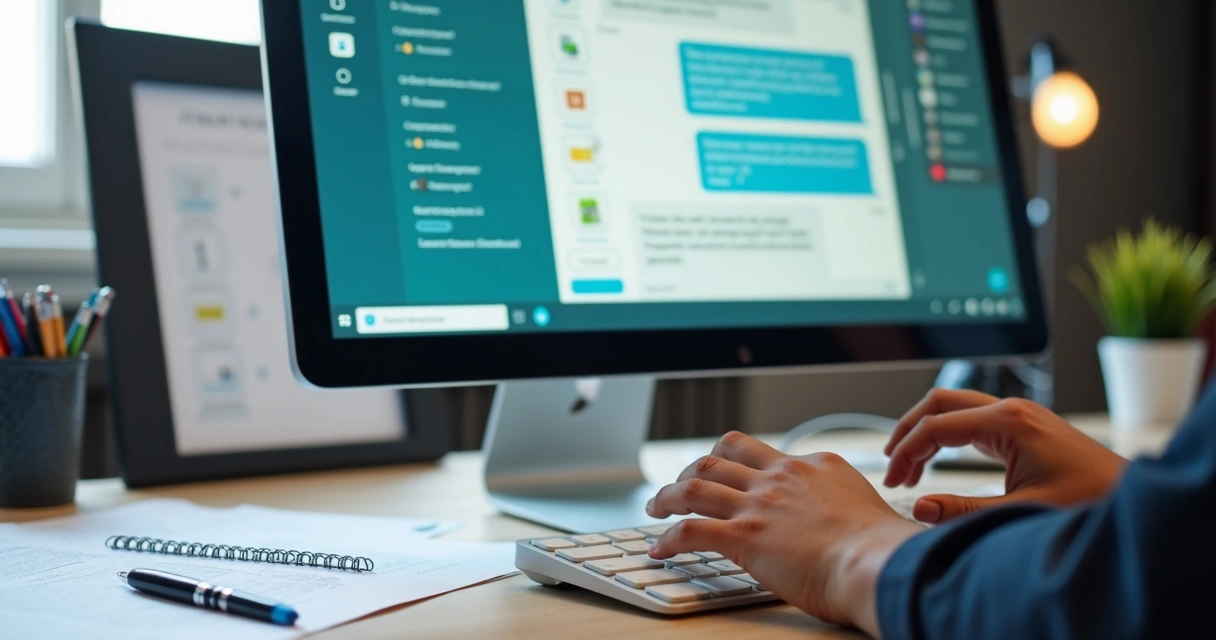 Chatbot respondendo perguntas frequentes em tela de computador de franqueadora 