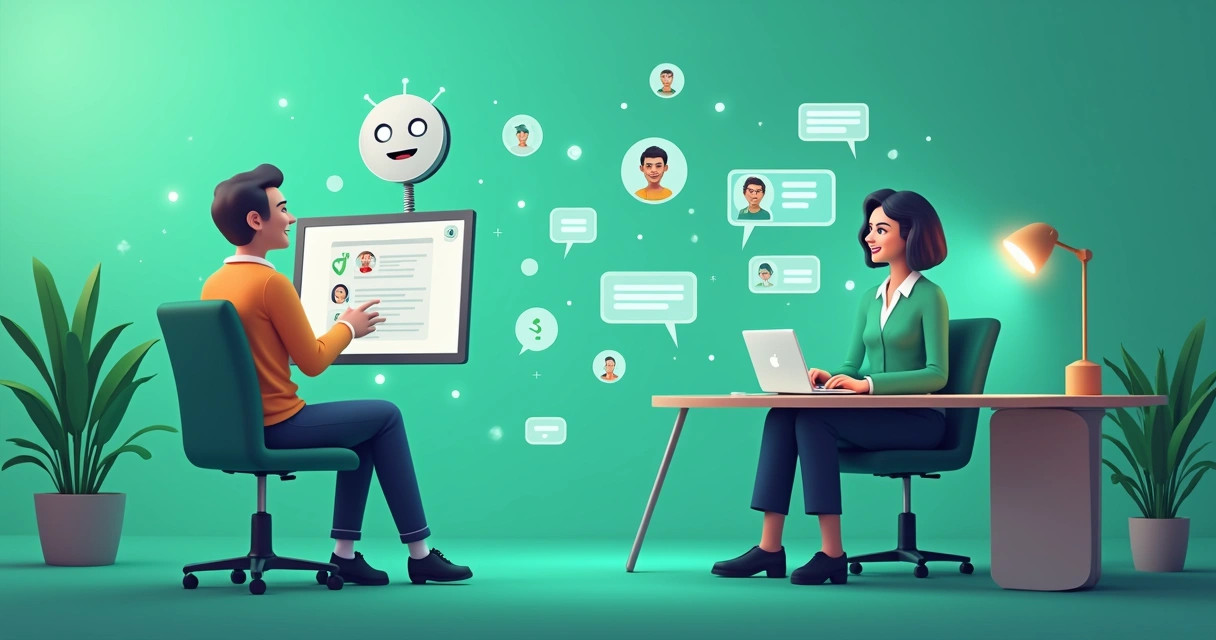 Bot e humano trabalhando juntos em atendimento do WhatsApp 