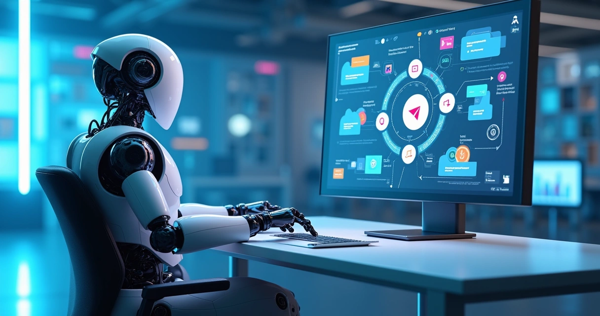Bot de Telegram em uma interface digital interagindo com fluxos automatizados 