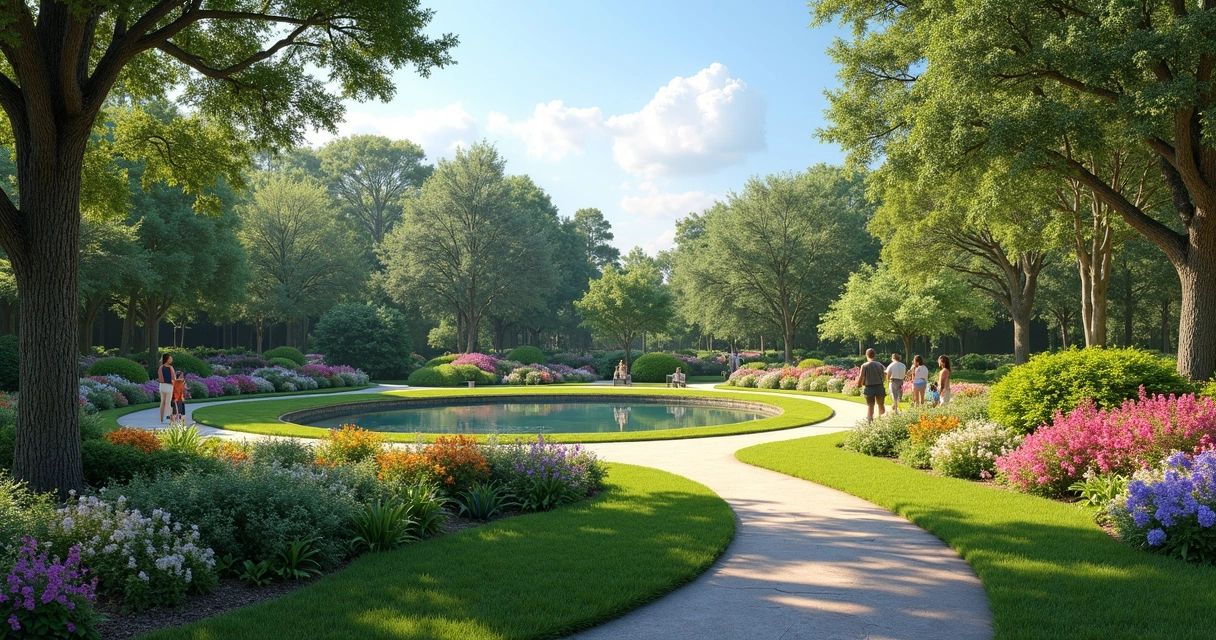 Jardim botânico com caminhos rodeados por plantas em Winter Park 
