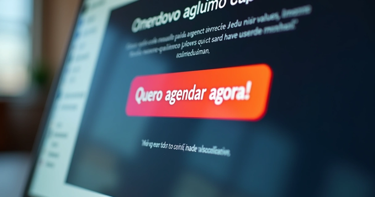 Botão colorido destacando call to action em página de conversão 