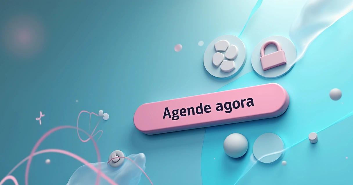 Botão CTA destacado em landing page médica com contraste visual 