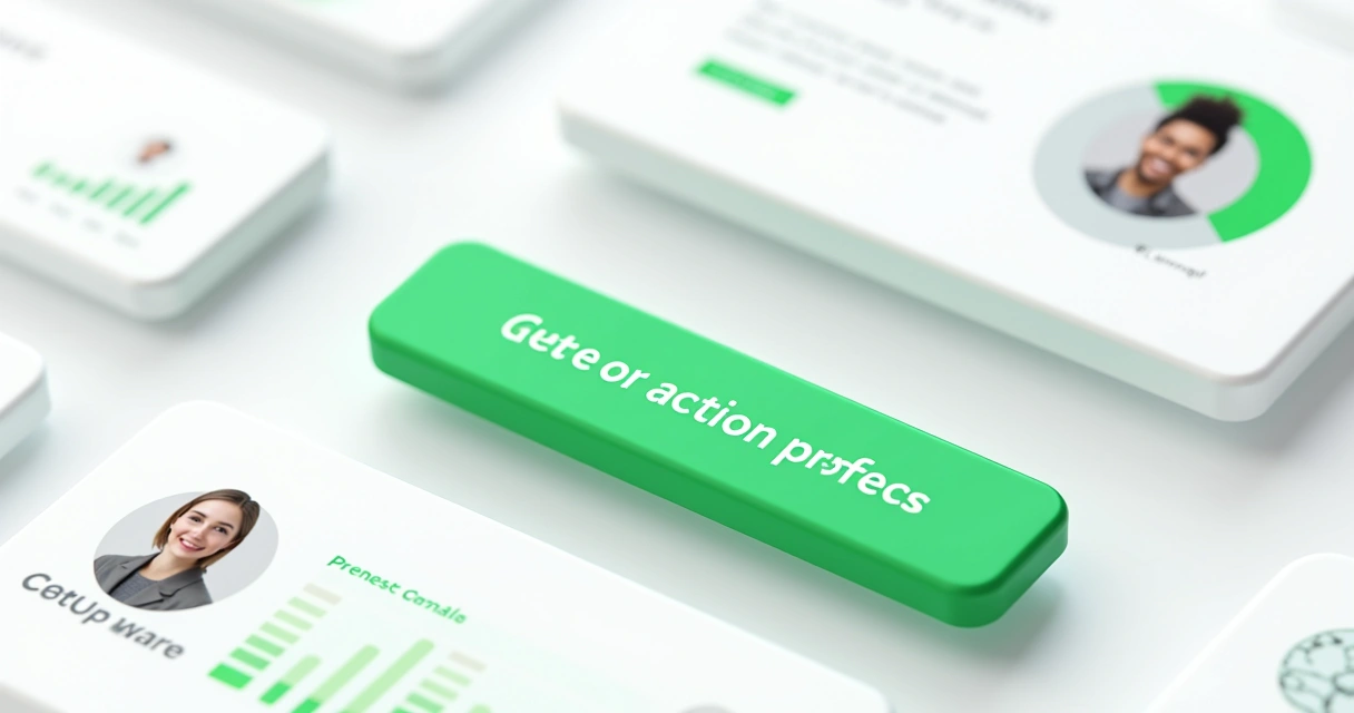 Botão de chamada para ação destacado em site moderno