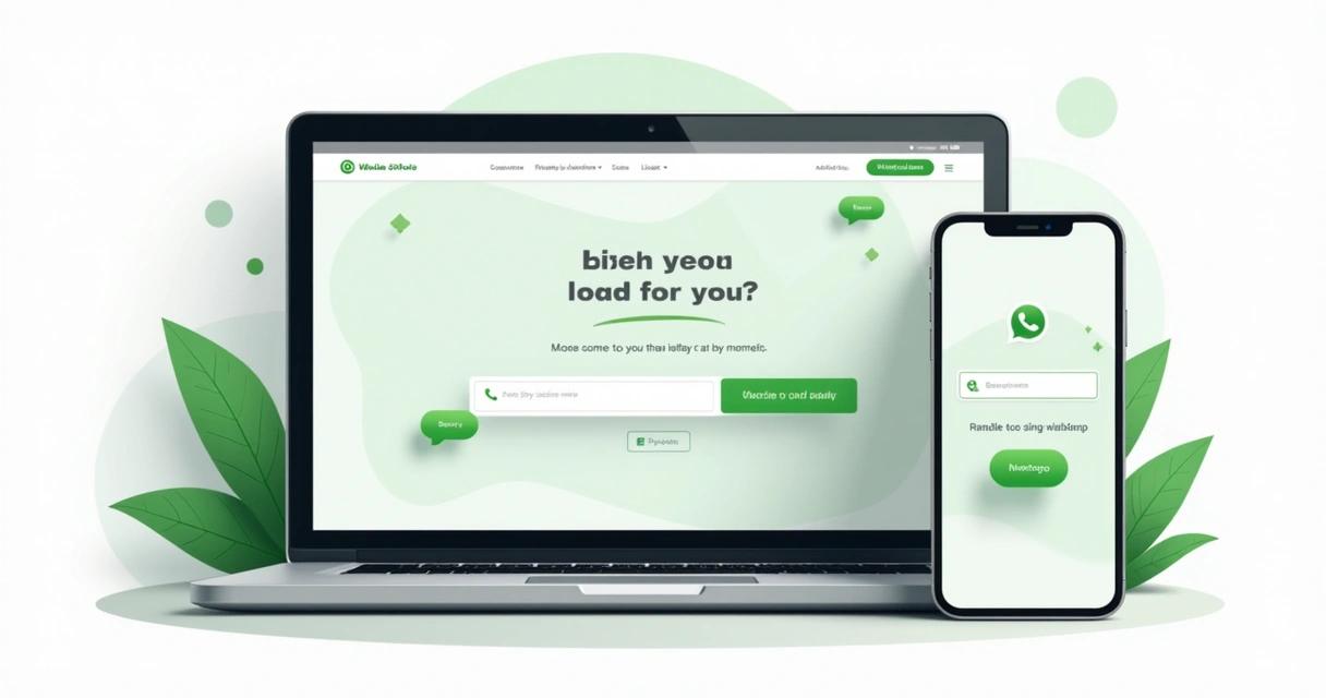 Botão de WhatsApp em página de site no celular e notebook 