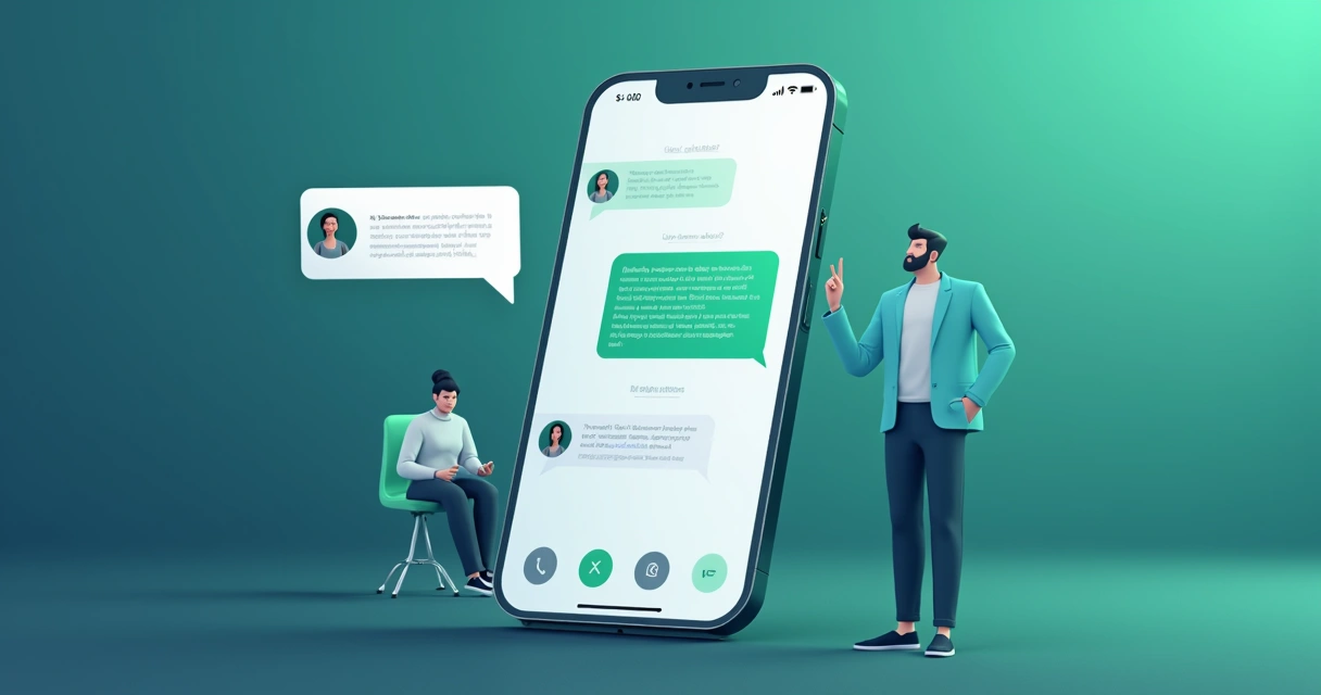 Tela de WhatsApp com botões de atendimento digital 