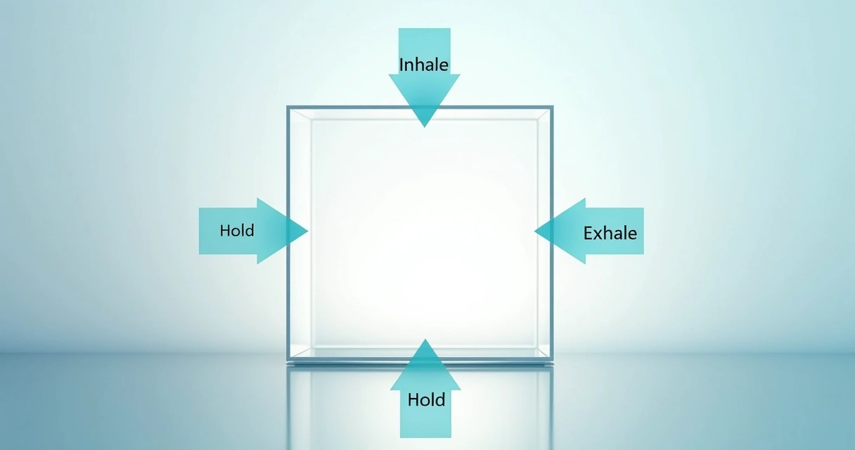 Illustration of the box breathing technique pattern 