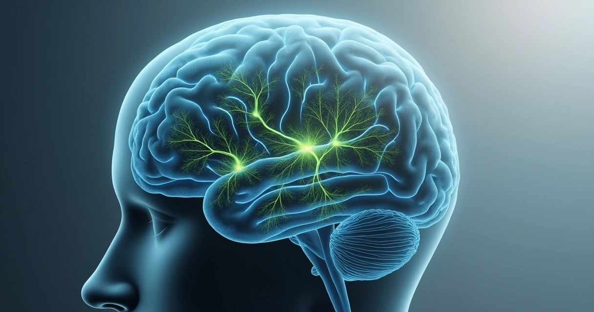 Illustration of a human brain highlighting empathy and emotion areas