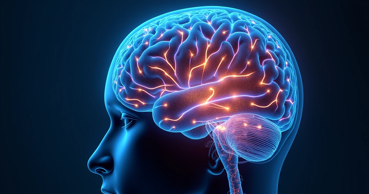 Artistic illustration of neural pathways with highlighted connections, representing neuroplasticity in the human brain 