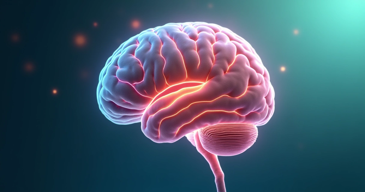 Human brain illustration highlighting areas related to self-compassion 