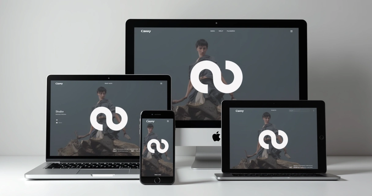 Brand elements displayed consistently across devices