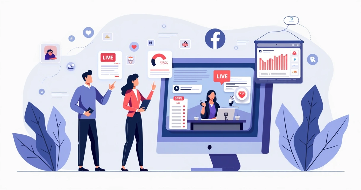 Ilustração de equipe monitorando brand safety em live de influenciador 