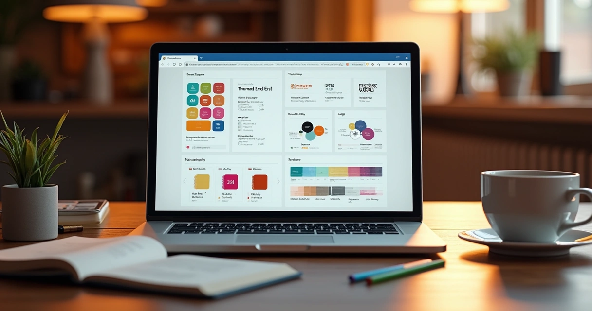 Brand visual style guide open on desktop screen