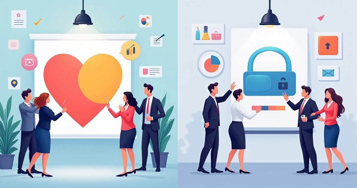 Comparação entre marca atraente e marca orientada para vendas em ambiente de negócios 