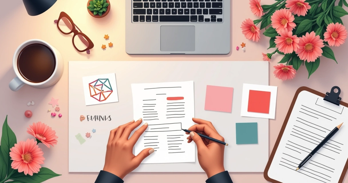 Desenvolvimento de branding para marca feminina com elementos delicados